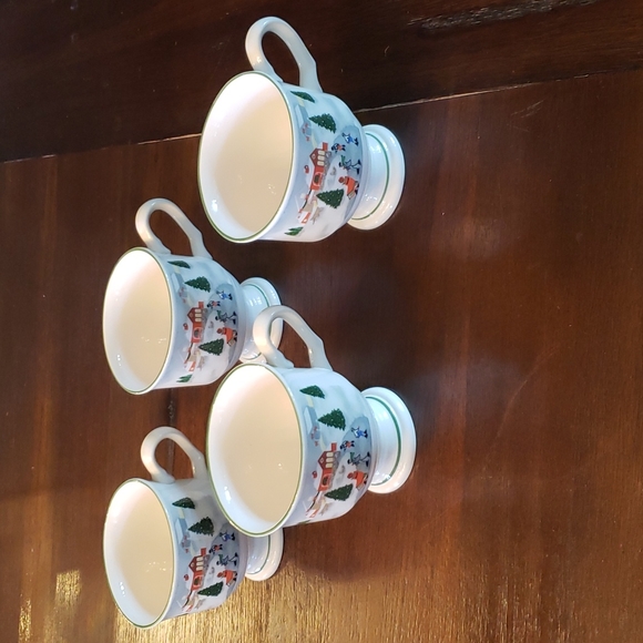 Sango 3900 Silent Night Footed Mugs Korea - Picture 3 of 16